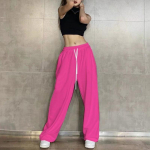 Hip Hop Leginsai Sportiniai Moteri&scaron;ki Pavasario Rudens Lopininiai Auk&scaron;tu Liemeniu Su Rai&scaron;teliu Ki&scaron;enėmis Vientisi Laisvi Kasdieniai Džiazo Kelnės XXL geltona