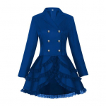 Moteri&scaron;kas dvieilis Viktorijos laikų Steampunk &scaron;varkas-paltas goti&scaron;kas smokingas frakas &scaron;varkas su nėriniuotu kra&scaron;tu Helovino vestuvių uniformos kostiumas 2XL violetinė