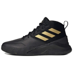 Adidas OwnTheGame juodi matiniai auksiniai vyri&scaron;ki sportbačiai, &scaron;erdies juodi FW4562 45⅓