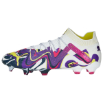 Puma Future Ultimate Create apvalių noselių suvarstomi futbolo bateliai unisex futbolo bateliai balti violetiniai geltoni 107323-01 45