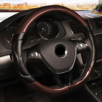 for VW Golf 7 DERMAY Car Steering Wheel Cover Non-slip Soft Micro Fiber Leather + Carbon Fibre Interior Accessories ruda