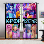 2 vnt. K-Pop Demonas Medžiotojai Spausdintos Blackout Užuolaidos Tinka Miegamojo Svetainės Darbo Kabineto Vonios Kambario Dekoras Ma&scaron;inoje Skalbiamos 213x160cm-2PC blue