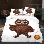 Owl Boys jaunimo antklodžių užvalkalas King Queen Cool Black Nighthawk Safari Wildlife paguodos užvalkalas pauk&scaron;čiams gyvūnams poliesterio patalynės komplektas EU Single(135*200cm)3pcs