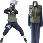 Japoni&scaron;kų anime animacinių filmų kosplėjaus kostiumai Hatake Kakashi pilnas komplektas žalias nindzės unisex liemenės drabužis S gray
