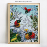 Deimantinė tapyba Visi&scaron;kai apvali gyvūnų bitės ir gėlės Deimantinis siuvinėjimas 20X30CM