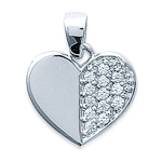 Les Tr&eacute;sors De Lily [D6754] - Pendentif Argent 'Love Cristal' Blanc argent&eacute; (rhodi&eacute;) - 14x12 mm