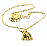7bis [P8245] - Bracelet artisanal 'Licorne My Unicorn' dor&eacute; - 12x10 mm auksas