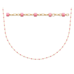 Les Tr&eacute;sors De Lily [R1091] - Collier Plaqu&eacute; Or 'Boho' rose dor&eacute; - 45 cm- 1 mm ry&scaron;kiai rožinė