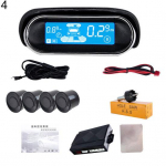 2/4/6/8 Parkavimo jutikliai Automobilis Automatinis Atbulinio važiavimo radaras LCD ekranas Galinės pusės monitorius 4-Probe juoda