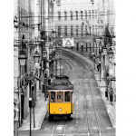 5D deimantinis paveikslas geltonas tramvajus Viso kvadrato apvalaus kryžminio dygsnio i&scaron;pardavimas deimantinis siuvinėjimas miesto bėgiu rankų darbo dovanų sienos menas Full Round (20X30CM)