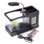Juodas Mini Akvariumas Su USB Kūrybi&scaron;kas Akvariumas juoda