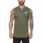 Kultūrizmo mados V formos i&scaron;kirptės vir&scaron;utinės kūno dalies vyri&scaron;kos sporto salės Bėgiojimo apranga Stringer Fitness Sporto salės mar&scaron;kinėliai Muscleguys Treniruočių liemenė Xl armijos žalia spalva