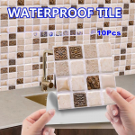 Virtuvės &bdquo;Backsplash&ldquo; plytelės Nulupkite ir priklijuokite 3D sienų lipdukus Vandeniui atsparūs tapetai Lipni sienų apdaila vonios kambariui Miegamojo Svetainės staliukas 10PCS