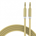 AUX kabelio lizdas 3,5 mm garso kabelis 3,5 mm lizdas garsiakalbio laidas, skirtas Samsung Xiaomi Redmi JBL ausinėms automobiliniams AUX laido ausinių laidas 2m auksas