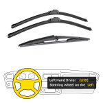 3 vnt., skirtas Jeep Grand Cherokee 2005-2010 22 21 14 priekinių galinių valytuvų mentės priekinio stiklo priekinio stiklo langų pjovimo priedai 2006 2007 2008 2009 2010 m.
