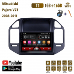 9 colių Android automobilinis radijas, skirtas Mitsubishi Pajero V73 2008-2011 automobiliniam daugialypės terpės grotuvui DVD garsiakalbiai galvos blokas garso WIFI 1+16GB
