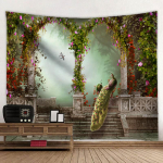 Gražus povo peizažas gobelenas 3D mi&scaron;ko krioklio peizažas, pakabinamas ant sienos namų fonas, audinio dekoras, sodo plakatas lauke 95x73cm