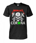 Metalica Fuck 0Corona mar&scaron;kinėliai Rock Band Pandemic Quarantine mar&scaron;kinėliai M To S