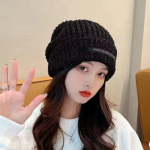 Nauja žieminė Harajuku Y2k pupytės, megztos kepuraitės, moteri&scaron;kos mados &scaron;iltos storos gorro vyri&scaron;kos hip-hop kaukolės vintage unisex pagrindinė kepuraitė 56-58cm juoda