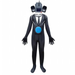 &bdquo;Skibidi&ldquo; tualeto kostiumų žaidimas &bdquo;Cosplay&ldquo; garsiakalbis, vyras, televizorius, vyri&scaron;kas kostiumas, kombinezonas, kaukė Cosplay, Helovino kostiumai vyrams, vaikams 130