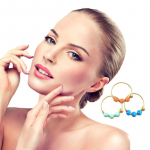 9K Yellow Gold 3 pieces Opal Stones Hoop Nose Ring in Box - Quality Piercings