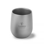 TOMSHOO izoliuotas dvisienis gėrimų puodelis Camping Titanium Water Cup skirtas kempingo žygiams 240ml