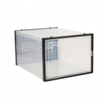 Skaidraus plastiko batų dėžė Vietą taupanti sukraunama batų laikymo dėžė sportbačių konteinerių dėžė su dangteliu batų tvarkykle spintai juoda