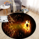 Futbolo nuotraukos kilimėlis animacinis filmas futbolas gyvenamojo kambario apdaila apvalios lovos kėdės kilimėlis namo Įėjimo durys vaikams 100cmx100cm