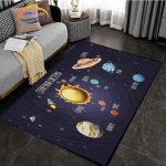 Animacinis kosmoso kilimas Visata NSO ir daugybė planetų galaktikoje Kilimas Saulės sistema Svetainė Miegamasis Madinga dekoracija 160cm x 200cm