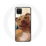 Coque Samsung Galaxy A12 American Pit Bull Terrier Marron
