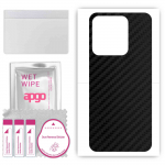 apgo Protective Skin Sticker for the back compatible with Tecno Spark Go 2022, Wrap Film, Foil, Vinyl - Pattern Carbon Black