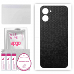 apgo Protective Skin Sticker for the back compatible with Realme Q5X, Wrap Film, Foil, Vinyl - Pattern Black Honeycomb