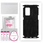 Apgo apsauginis lipdukas nugarai ir &scaron;onams, suderinamas su Oppo Reno 6 Pro 5G, Full Wrap plėvele, folija, vinilu &ndash; Pattern Black Camo