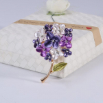 &Scaron;velnios gėlių sagės kri&scaron;tolo emalio sagės smeigtukai papuo&scaron;alai aksesuarai dovanos 50x33mm violetinė