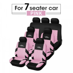 9 sėdynių automobilio sėdynių užvalkalai, pagaminti i&scaron; poliesterio pluo&scaron;to medžiagos, su padangų įspaudų detalėmis. Tinka daugumai automobilinių kėdučių juoda/rožinė