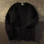Autumnand Y2k Streetwear Vyri&scaron;kas Retro Hole megztinis su kutais laisvas universalus megztinis vyrams ir moterims ilgomis rankovėmis 2XL