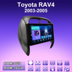 2 DIN Android Carplay automobilio radijas, skirtas Toyota RAV4 2003-2005 Multimedijos grotuvo galvos blokas Stereo GPS navigacija BT WIFI 2+32GB 1+16GB