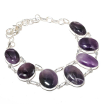 Natural Sage Amethyst Gemstone 925 Sterling Silver Jewelry Necklace 18 p0y38