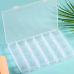 24 skyrių skaidri papuo&scaron;alų dėžutė, plastikinis laikymo indas su reguliuojamais pertvaromis papuo&scaron;alų amatų karoliukams