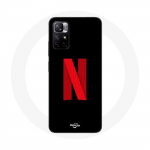 Coque Maniacase pour Redmi Note 11 5G Netflix Logo rouge fond noir juoda