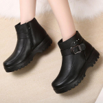 Sniego medvilniniai batai moterims 2024 žiemos nauji &scaron;ilti pamink&scaron;tinti platforminiai batai neslidūs trumpi batai pagyvenusioms moterims juodi aulinukai moterims 36 juoda