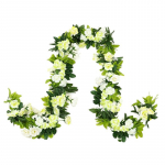 &Scaron;ilkinės dirbtinės rožės vynmedžio kabantys gėlės ant sienos Kalėdoms rotango netikri augalai Lapai girlianda Romanti&scaron;kas vestuvių namų dekoravimas