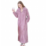 Rudens ir žiemos flaneliniai užtrauktukų chalatai moterims poroms, naktinės suknelės, madingi &scaron;ilti dideli atlapai, kimono, pailginantys, sustorinantys chalatą XL