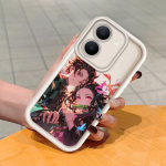 Mink&scaron;tas silikoninis kvadratinių kopėčių spausdinimo ra&scaron;tų telefono korpusas, pilnas dangtis, fotoaparatas, atsparus smūgiams, guminis dėklas, skirtas Vivo Vivo Y01 juoda