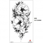 &bdquo;Emmy Black Series Butterfly Rose Flower&ldquo; tatuiruotės lipdukų rinkinys su vandens perkėlimo popieriumi 114*210MM