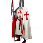 Vyri&scaron;kas viduramžių apsiaustas ir tamplierių tunika, riterio Helovino kostiumas, medvilninis apsiaustas su gobtuvu, kepurė, rankų darbo viduramžių suknelė, Renesanso LAPR S-6XL S raudona