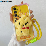 KEYSION Mielas 3D animacinio filmuko pliu&scaron;inis dėklas Samsung A55 5G A25 A15 su virvele mink&scaron;tas silikoninis smūgiams atsparus telefono dėklas Galaxy A05S for Samsung A55 5G