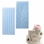 2 vnt / rinkinys tekstūros silikoninio pyrago formos medžio žievės plytų sienelė silikono formos fondant torto dekoravimo įrankis