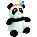 Peluche bouillotte INDIAN PANDA - JEMINI - H 21 cm - Blanc et noir - B&eacute;b&eacute;