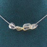 Pierres et Min&eacute;raux. Collier 4 perles Citrine du Br&eacute;sil. Chaine en acier inoxydable Collier femmes, hommes. Taille personnalisable.